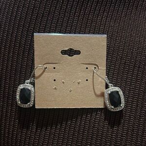 J. Crew Silver and Black Dangle Earrings
